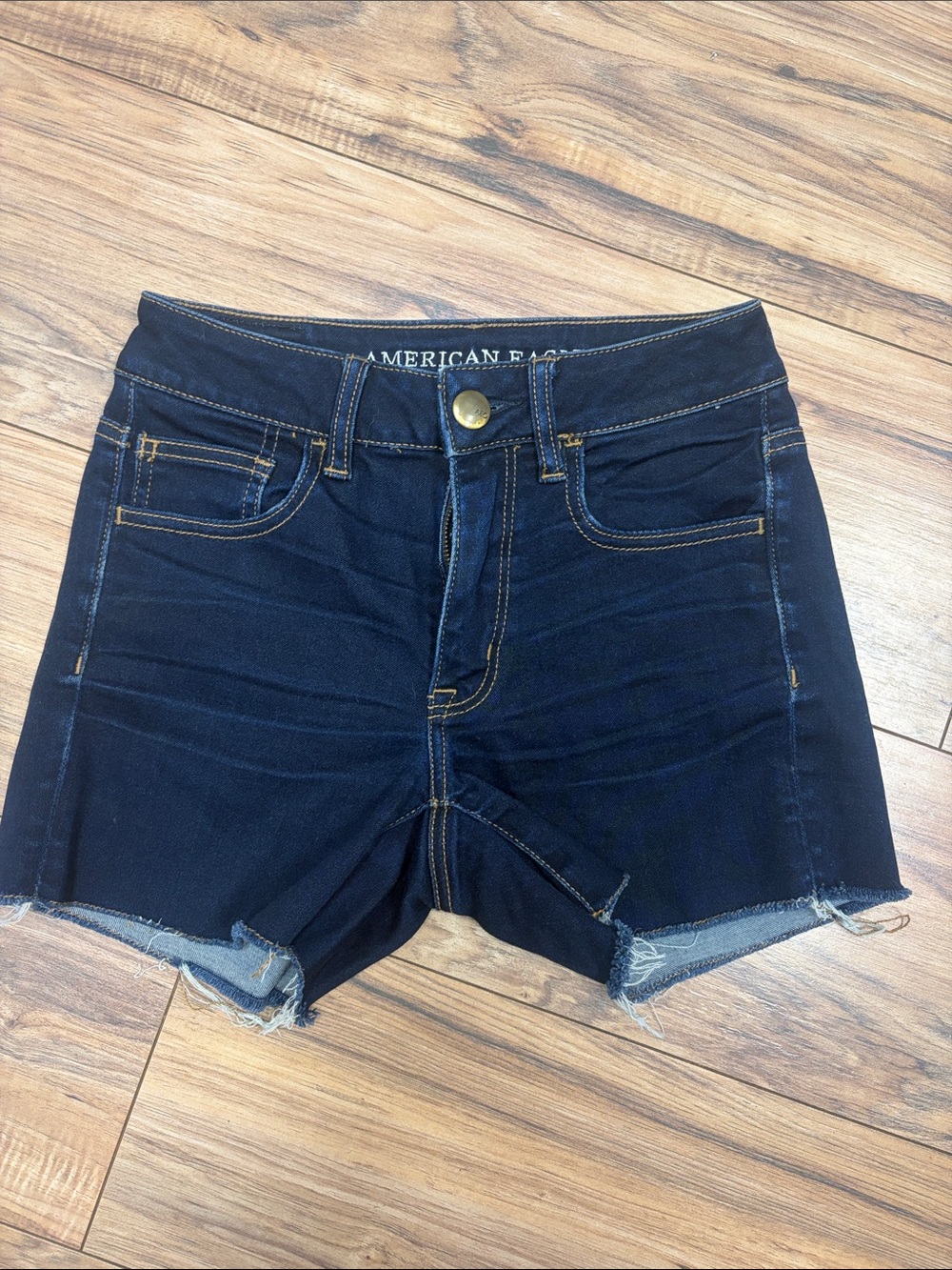 American Eagle Outfitters Dark Indigo High-Rise Denim Shorts